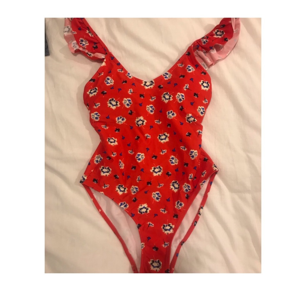 SOLD ASOS one-piece red swimsuit.